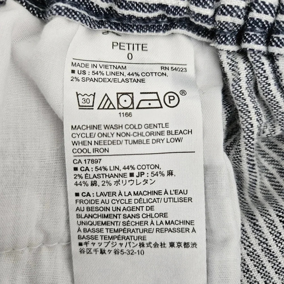 Banana Republic Hayden Ankle Pants Linen Blue Conductor Striped Petite - Picture 7 of 7